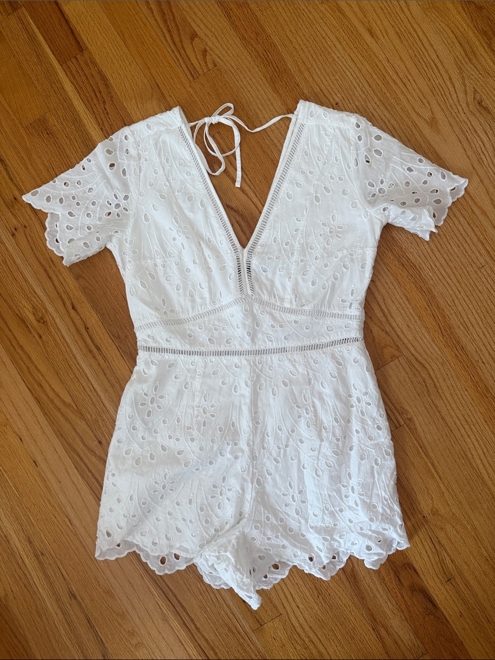 Abercrombie & Fitch White Eyelet Lace Romper